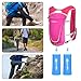 RNXRZANK Running Vest with Water Bladders and Multiple Storage for Outdoor Activities, Rose Red