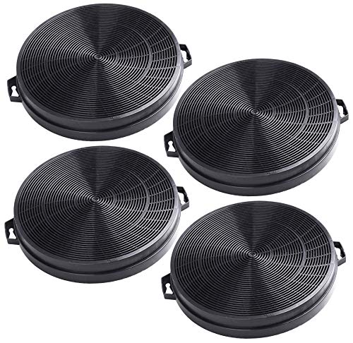 AquaHouse Lot de 4 filtres à charbon pour hotte de recirculation Compatible avec toutes les marques de hottes avec filtre de 210 mm de diamètre (CHF02)