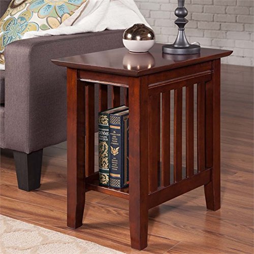 Atlantic Furniture Mission Side Table Rubber Wood, Walnut #TOP1