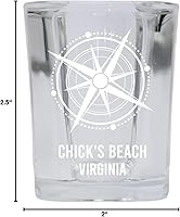 Vista 3 de R and R Imports Chick'S Beach Virginia Beach Souvenir - Vaso de chupito de base cuadrada de 2 onzas