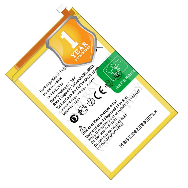 Image of Original BL-58BX Battery Compatible for Infinix Hot 9 Play (X680, X680B, X680C) | Hot 10S (X689B, X689, X689D) | Hot 10 Play (X688C, X688B, MZ-Infinix X688C) - (6000mAh) - 1 Year Warranty X2