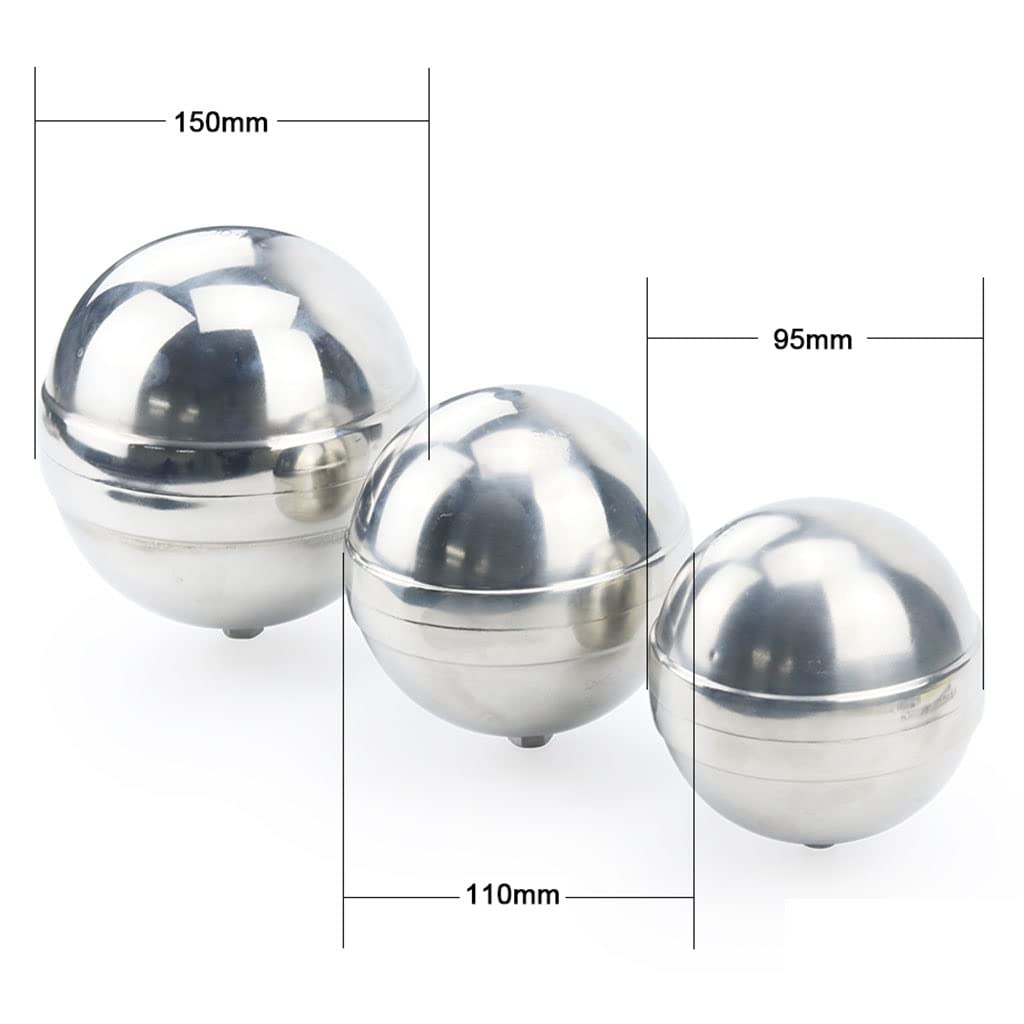 válvula de bola para el tanque de agua， Válvula de flotador de latón for agua fría y caliente (1/2", 3/4" y 1"), grifo esférico de giro esférico for tanque de agua caliente, acero inoxidable 201(2pcs,