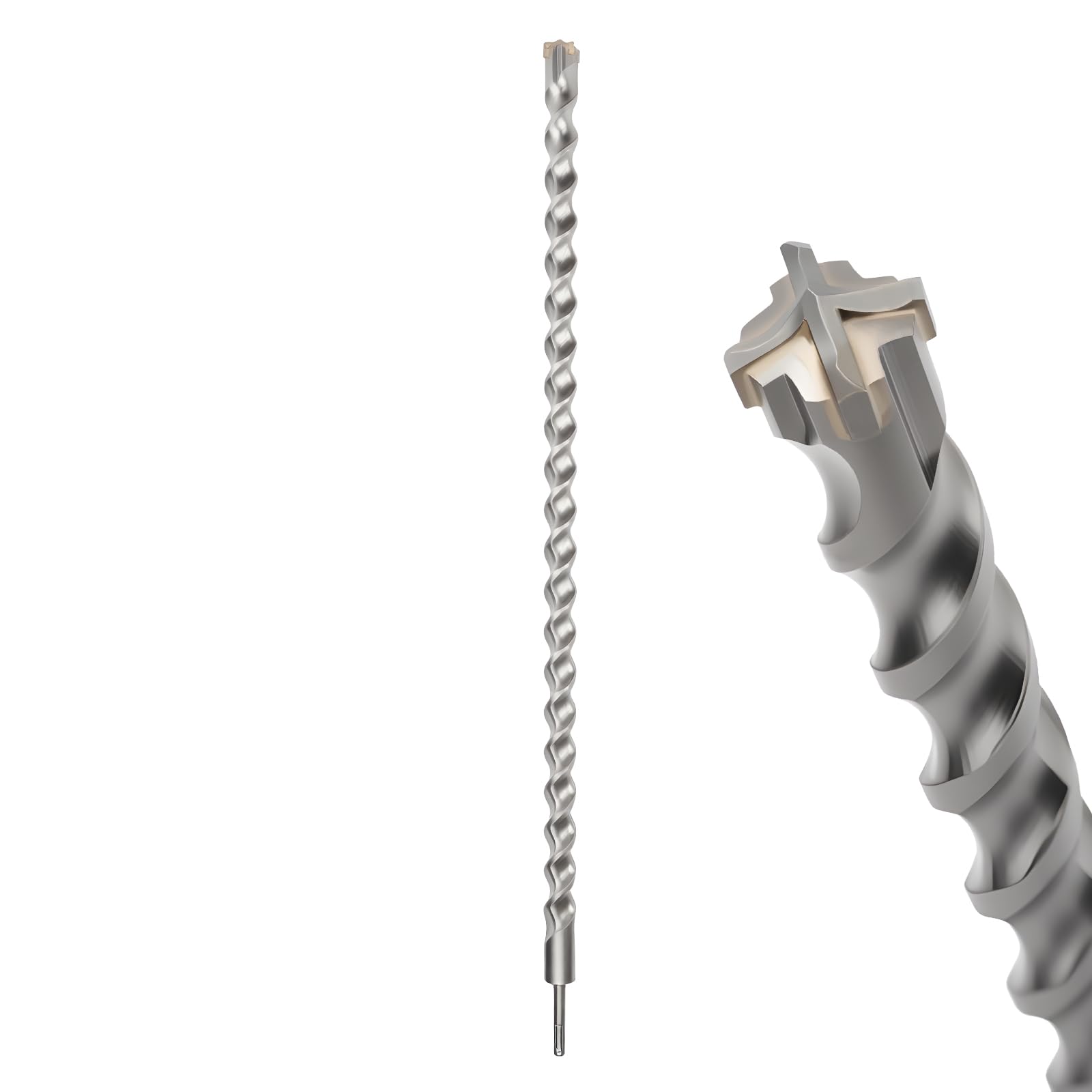 MOXPIFY 38mm Masonry Drill Bit 800mm Long, Hammer SDS Drill Bit for Reinforced Concrete, Brick Walls, SDS Plus Shank (38mm x 800mm) — image 1
