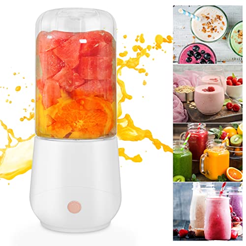 Augot Tragbarer Mixer, 500ml Mixer Smoothie Maker USB Wiederaufladbar Smoothie Blender Entsafter mit 4 Edelstahlmesser Persönlicher Mini Mixer für Frucht-Smoothies und Shakes Cover