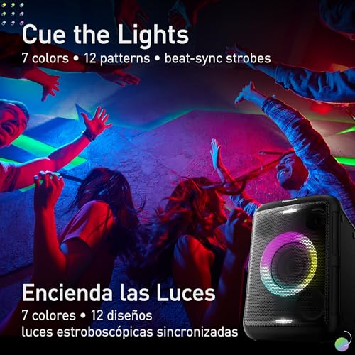Panasonic BMAX Portable Speaker Bluetooth, 75W Bass Boost Long Battery Life, Wireless, 7 Light Colors & 12 Patterns w/Flash & Strobe Plug-in Guitar & Host Karaoke Party, SC-BMAX5 - image 6