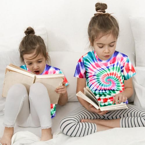 Image of Boys Tie Dye Shirts 3-12 Years Hippies Crewneck Kids Short Sleeve Tee | Boys Tie Dye Shirts