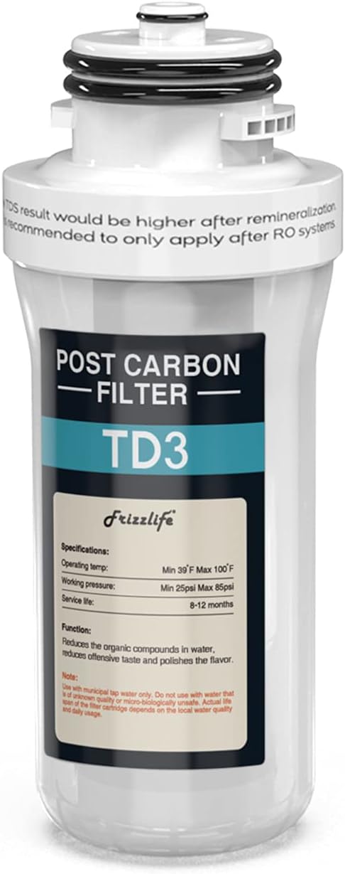 Frizzlife TD-3 Replacement Filter Cartridge For RO-K3 Under Sink Reverse Osmosis Water Filter - 3rd Stage