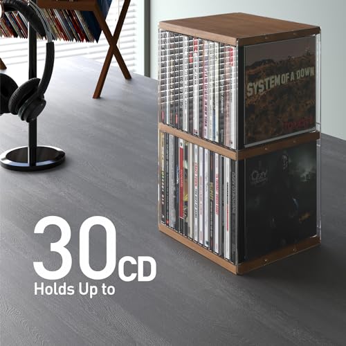 Areajd RETRO MDF CD HOLDER DESK RACK STORAGE Retro Walnut-Colored Mdf Cd Holder Desk Rack Organizer thumb #3
