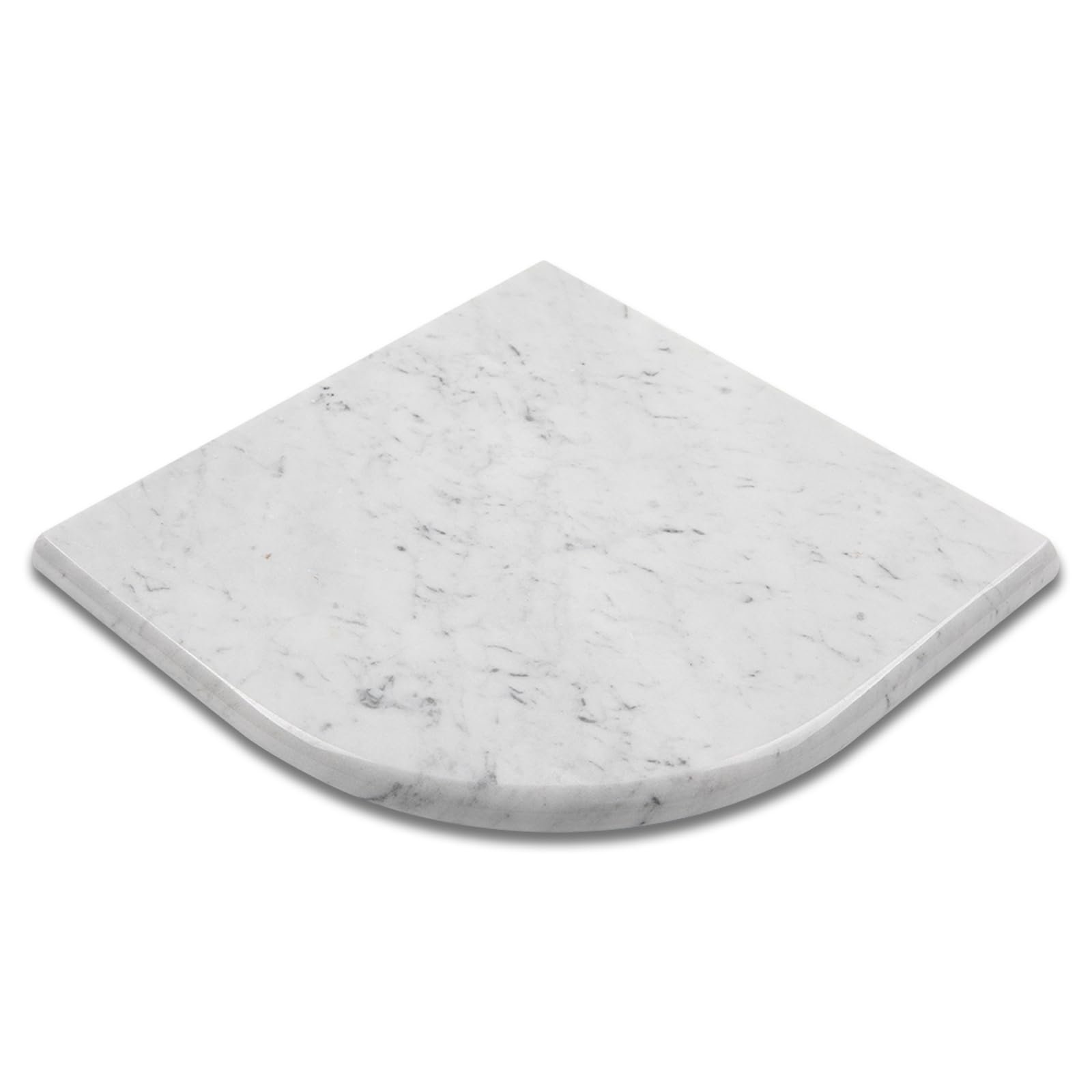 Carrara White Marble Corner Shelf Polished 9" X 9" X 5/9" Round Edge Pack of 1