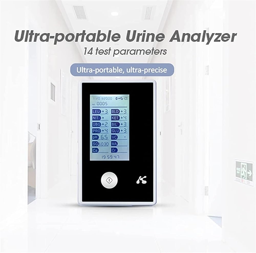 Analizador de orina portátil for el hogar, 14 instrumentos de prueba y análisis de orina de rutina con tiras de prueba de 100 piezas, carga USB, for pruebas en el hogar, viajes
