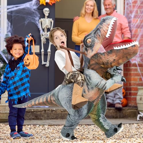 Disfraz hinchable de dinosaurio para niños 4-6 años miniatura 3