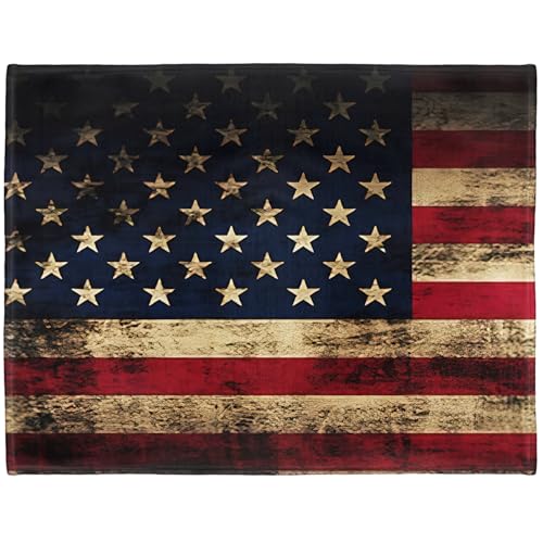 YISUMEI - Couverture Polaire Douce – Drapeau américain Vintage Grunge, 150 x 200 cm, jeté de canapé ou lit