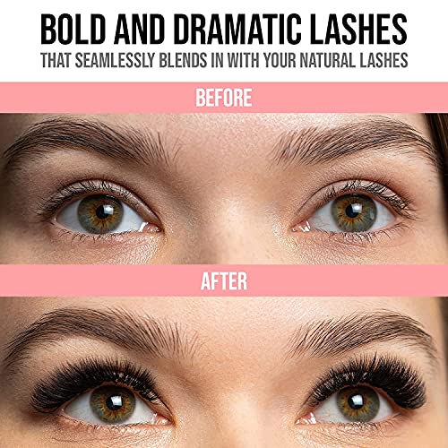 Awakiin 4D Premium Cashmere Natural False Lashes Eyelash Extension Self Adhesive Fake Reusable False Long Eyelashes Natural Look Strip Fluffy Wispy Lashes Natural Look Lash Extension Volume (Royal) #TOP5