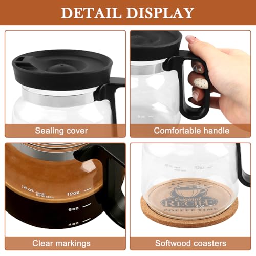 Taza de vidrio borosilicato 16oz con tapa antifugas y accesorios miniatura 6