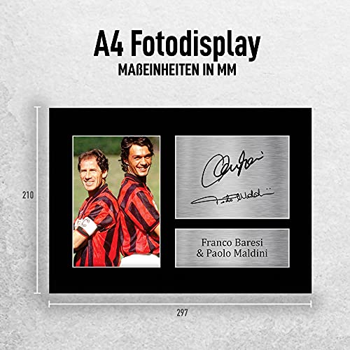 HWC Trading A4 Franco Baresi & Paolo Maldini, Milan, gedrucktes Autogramm für Fans und Fans, A4
