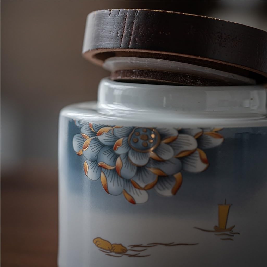 Ceramiczny pojemnik na herbatę, ceramiczny słoik do przechowywania herbaty, kuchenny słoik z zamknięciem, słoik na przekąski, słoik na słodycze, chiński zestaw do herbaty w stylu retro, podwójny sło