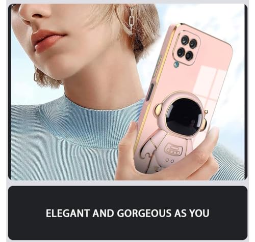 Image of for Samsung Galaxy F62, Case Cute 3D Astronaut Stand Design Camera Protection Shockproof Soft Back Cover (for Samsung Galaxy F62, Pink)