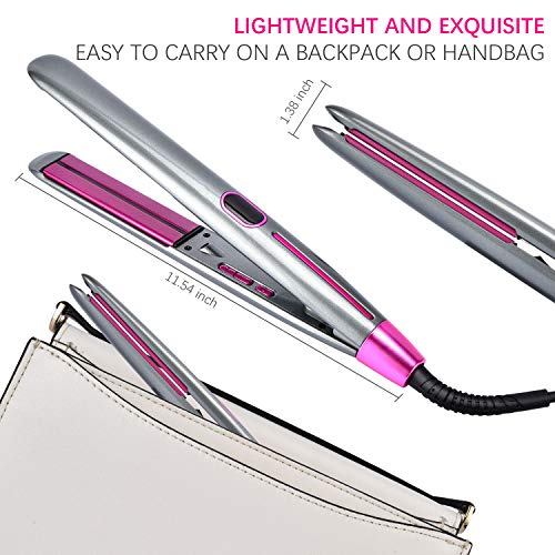 Plancha y rizador para cabello con pantalla LCD ajustable miniatura 6