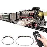Elektrische Zug Spielzeug,Eisenbahn Kinder Elektrisch mit Dampf, Sounds und Lights,Luxury Track Steam Locomotive für 3-8 Jahre Jungen Mädchen Zugset