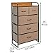 mDesign Tall Dresser Storage Chest - Vanity Furniture Cabinet Tower Unit for Bedroom, Office, and Closet - Textured Print - 5 Removable Drawers - Cream/White