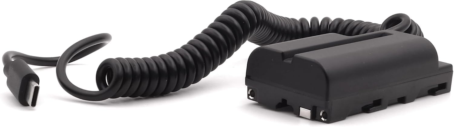 VP-NPF Dummy Akku USB-C Premium Netzteil Netzadapter Ladegerät Koppler Adapter kompatibel mit Sony NP-F550 NP-F750 NP-F960 NP-F970 NP-FM500 NP- FM500H für Kamera Monitor Video LED Beleuchtung