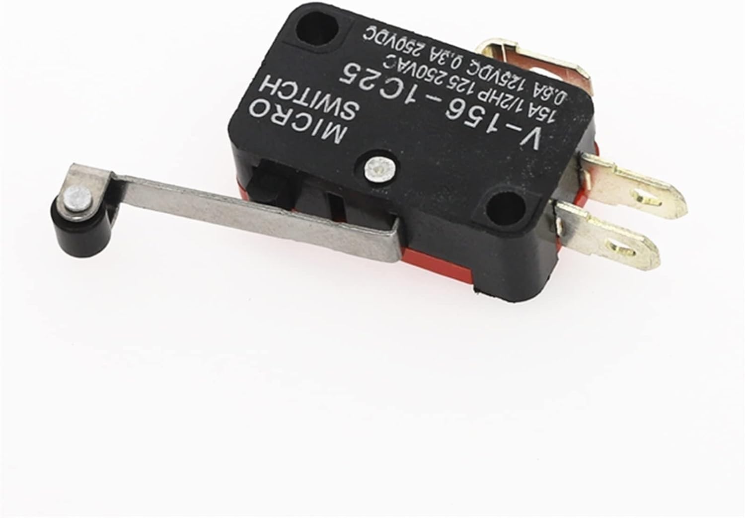 100 piezas interruptor brazo de palanca de rodillo SPDT NO/NC microinterruptor momentáneo V-156-1C25