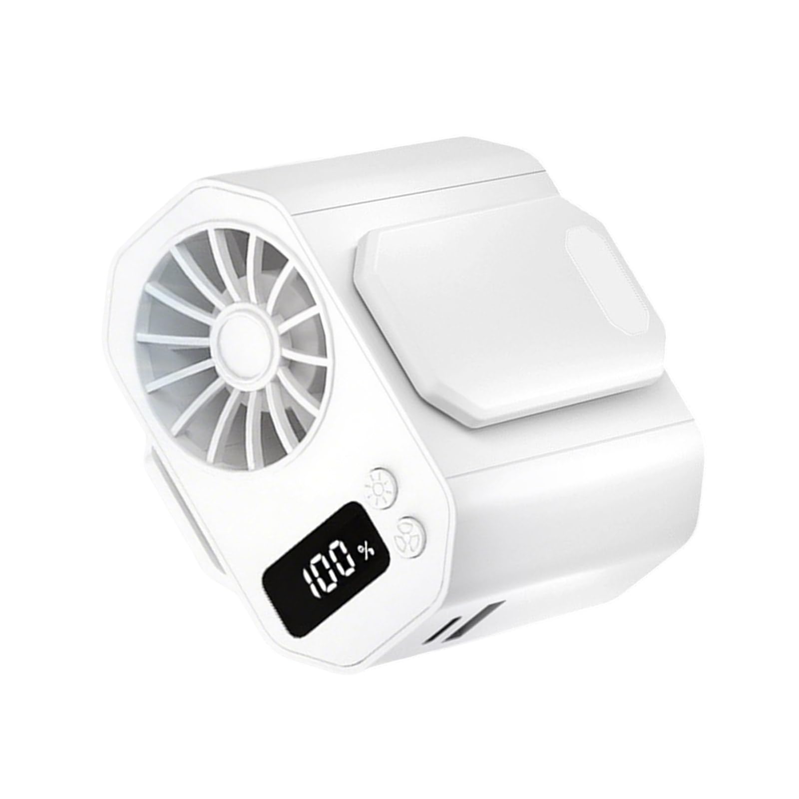 Buxuaaaa Mounted Cooling Fan 100 Adjustable Speeds 4000mAh Rechargeable Battery Noise Reduced Operations Texture Strong Winds Wearable Fan