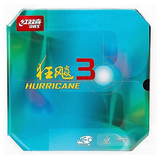 SixBuys DHS Table Tennis Rubber Hurricane 3 NEO Sheet Ping Pong Rubber Hardness 39°/40° 2.15mm (40°, Black)