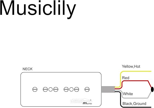 Miniatura 3 de Wilkinson M Series P90 - Barra de jabón apilada, imán de cerámica, tamaño Humbucker, pastilla de cuello de recogida de bobina única, 10 K para