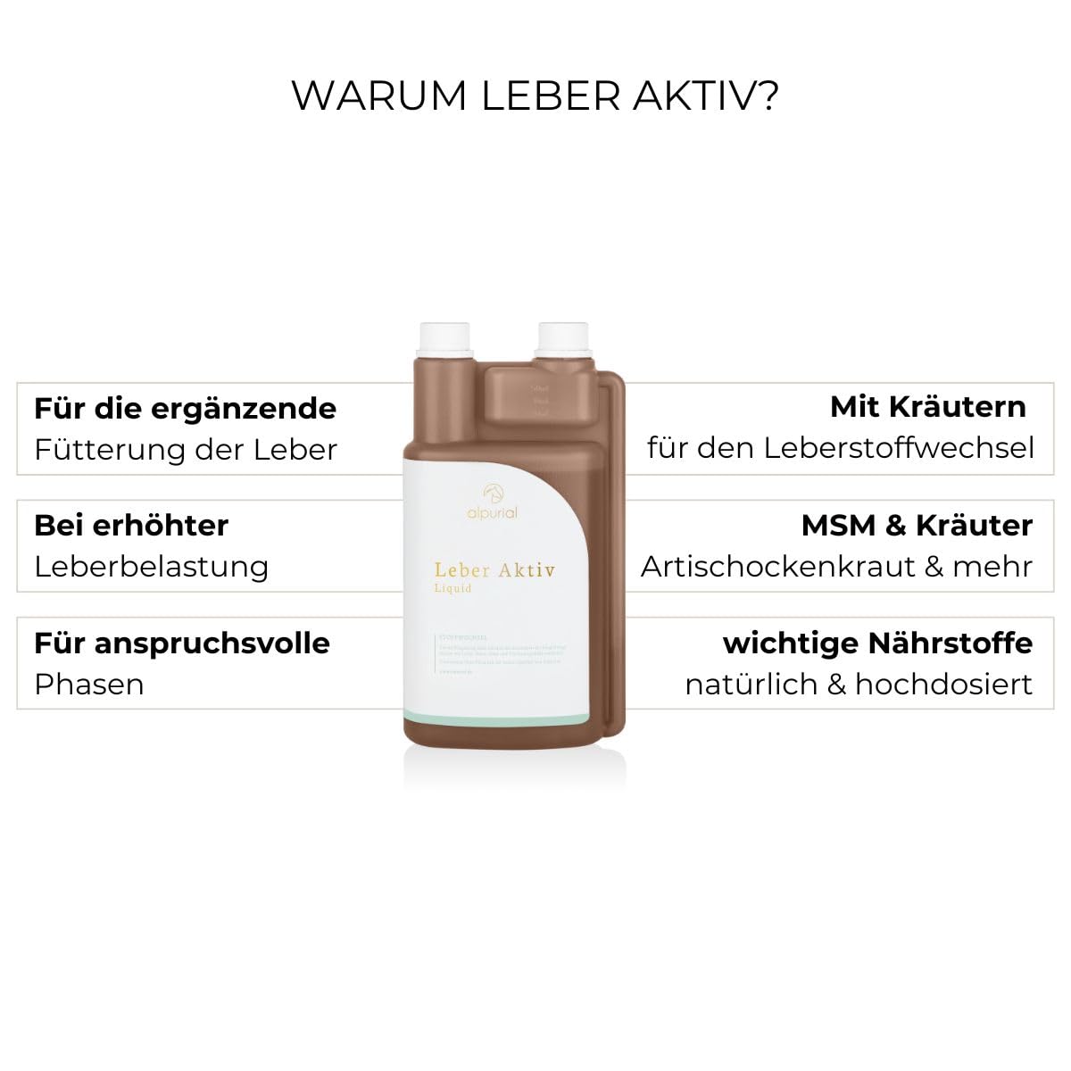 Leber Aktiv – Ergänzungsfuttermittel für Pferde mit besonderem Anspruch an die Leberversorgung – mit Mariendistel, Löwenzahn & Artischocke – vom Tierarzt entwickelt