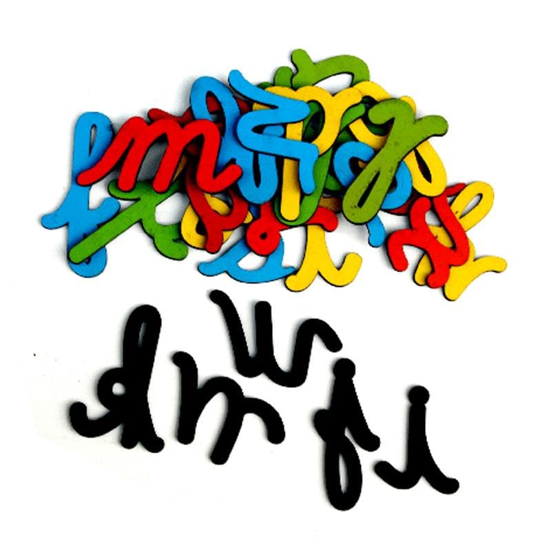 Skillofun Wooden Magnetic Cutouts - Cursive ABC Learning Toy | Early Educational Toy for Kids (Multicolor, Age- 3+)