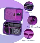 XANAD Cas dur pour Sony ZV1F / ZV-1 / ZV-1 II/ZV-1F Appareil photo numérique s'adapte Vlogger Accessory Kit Tripod et Microphone - Sac de rangement de protection de voyage pourpre