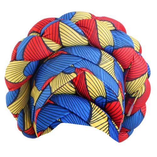 African Exaggerated Headbands Twisted Braid Head Scarf Turban Caps Fashion Ethnic Hairstyle Head Wrap for Women All Ages Hat