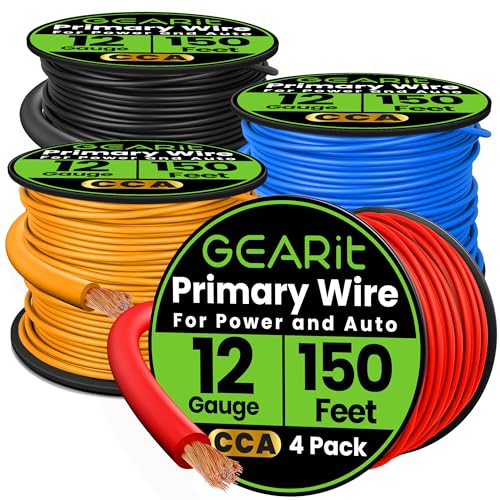 Câble d'alimentation primaire 12 AWG GEARit pour faisceau de remorque et terre de voiture