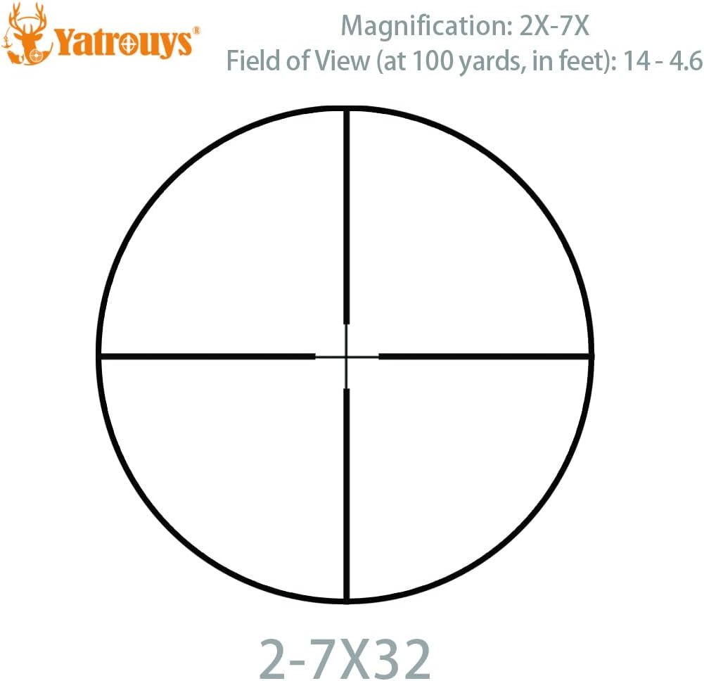 2-7x32 Duplex Reticle Long Eye Relief Tactical Riflescopes with 20mm & 11mm Scope Mount