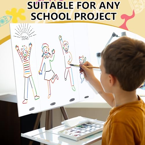 Image of HAUTOCO 4 Pcs Medium Trifold Poster Board 26 x 15.74 inches Tri Fold Presentation Boards White Corrugated Project Boards for Science Fair, School Project, Event Displays, Business (Pack of 3)