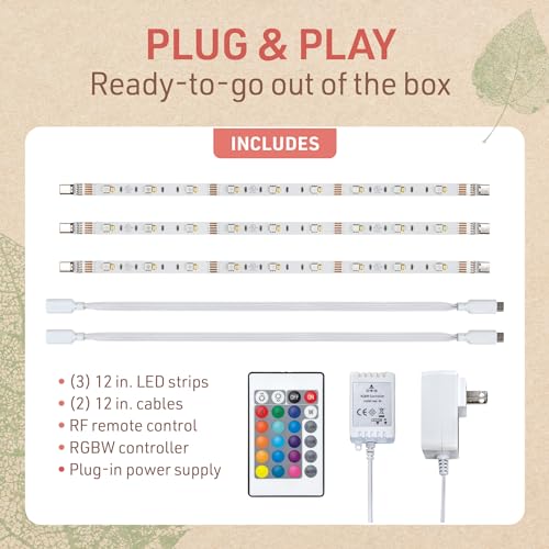 Kit de tira LED multicolor 12 pulgadas con mando miniatura 3