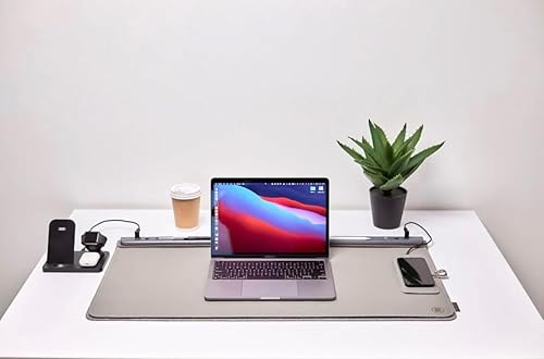 LeMat - Organizador magnético para fijador, protector de cuero para escritorio, alfombrilla de escritorio de oficina, alfombrilla de mouse grande,