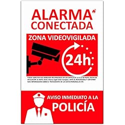 Prosegur Camaras De Vigilancia Nuevo Cartel de Alarma Conectada de PVC expandido de 3mm. Resistente al Intemperie y al fuego. (Cartel A4)