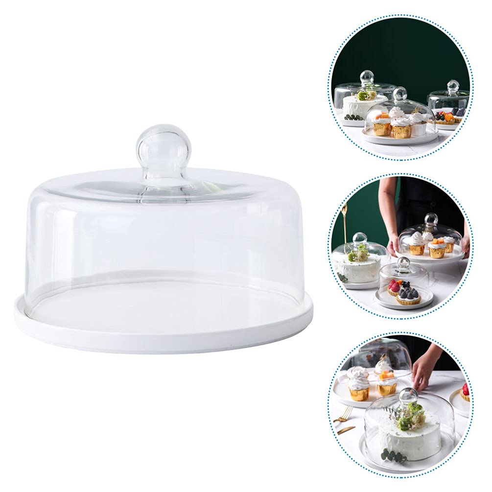 Élégant plateau à dessert en verre pour mariages, fêtes et événements - Cloche en verre pour gâteaux, pâtisseries et assiettes à dîner - Décoration parfaite pour réception de mariage