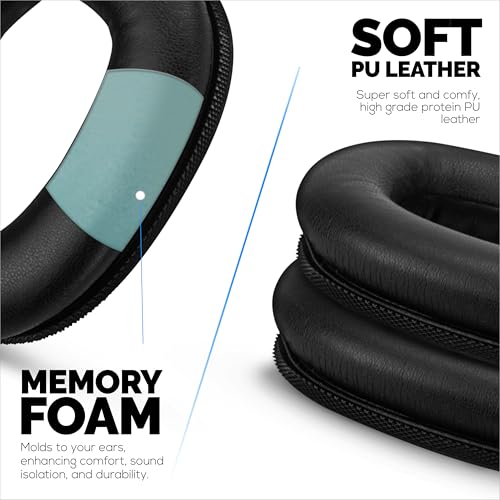 Almohadillas de repuesto para auriculares Marshall Monitor 2, cuero PU y espuma viscoelástica para mayor comodidad, mejoradas, duraderas y de larga duración, marca Brainwavz miniatura 4