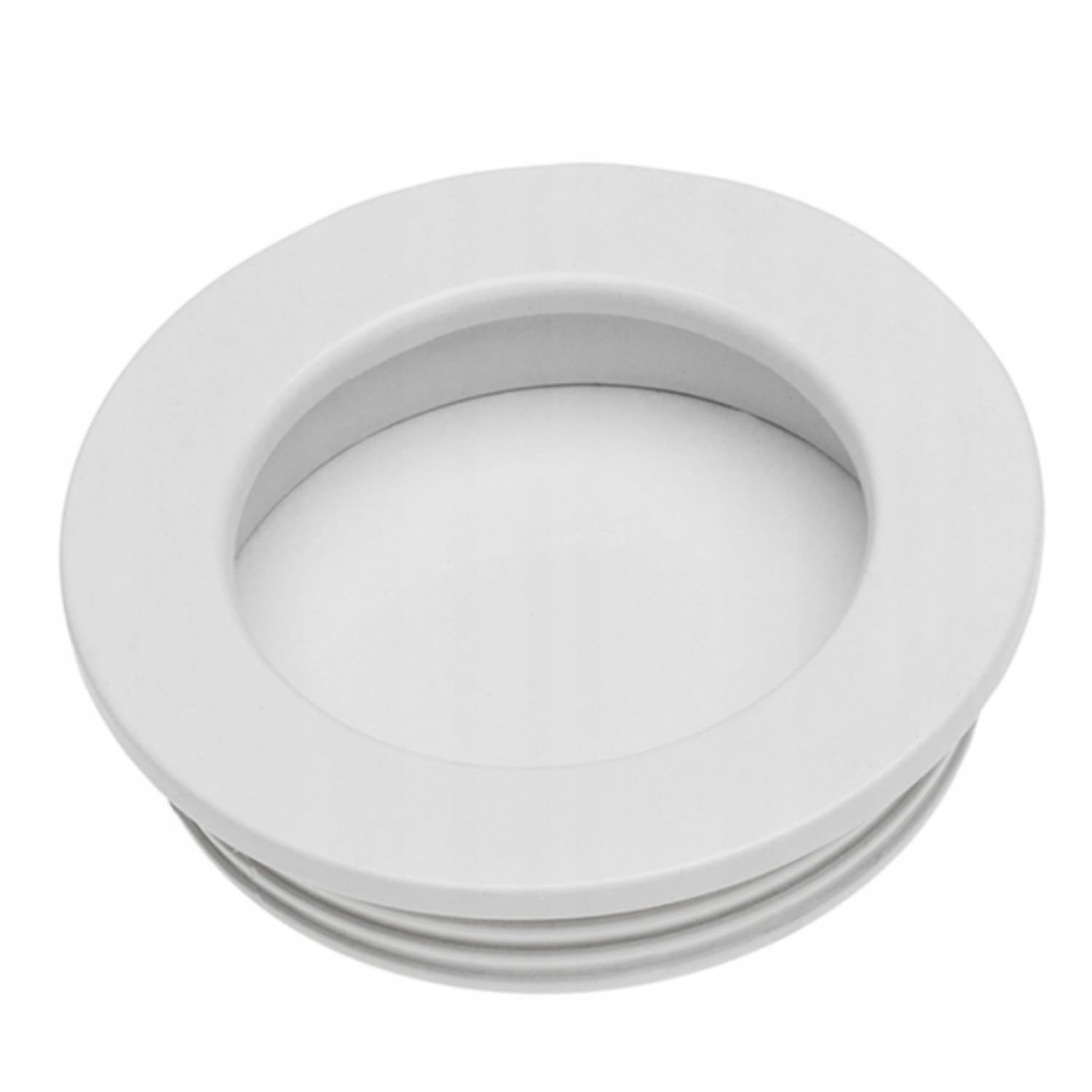 B2C Recessed Flush Door Handle Finger Pull Round 40 x 40 x 10mm Furniture Overlapping Sliding Doors Opening Modern Hardware (White)