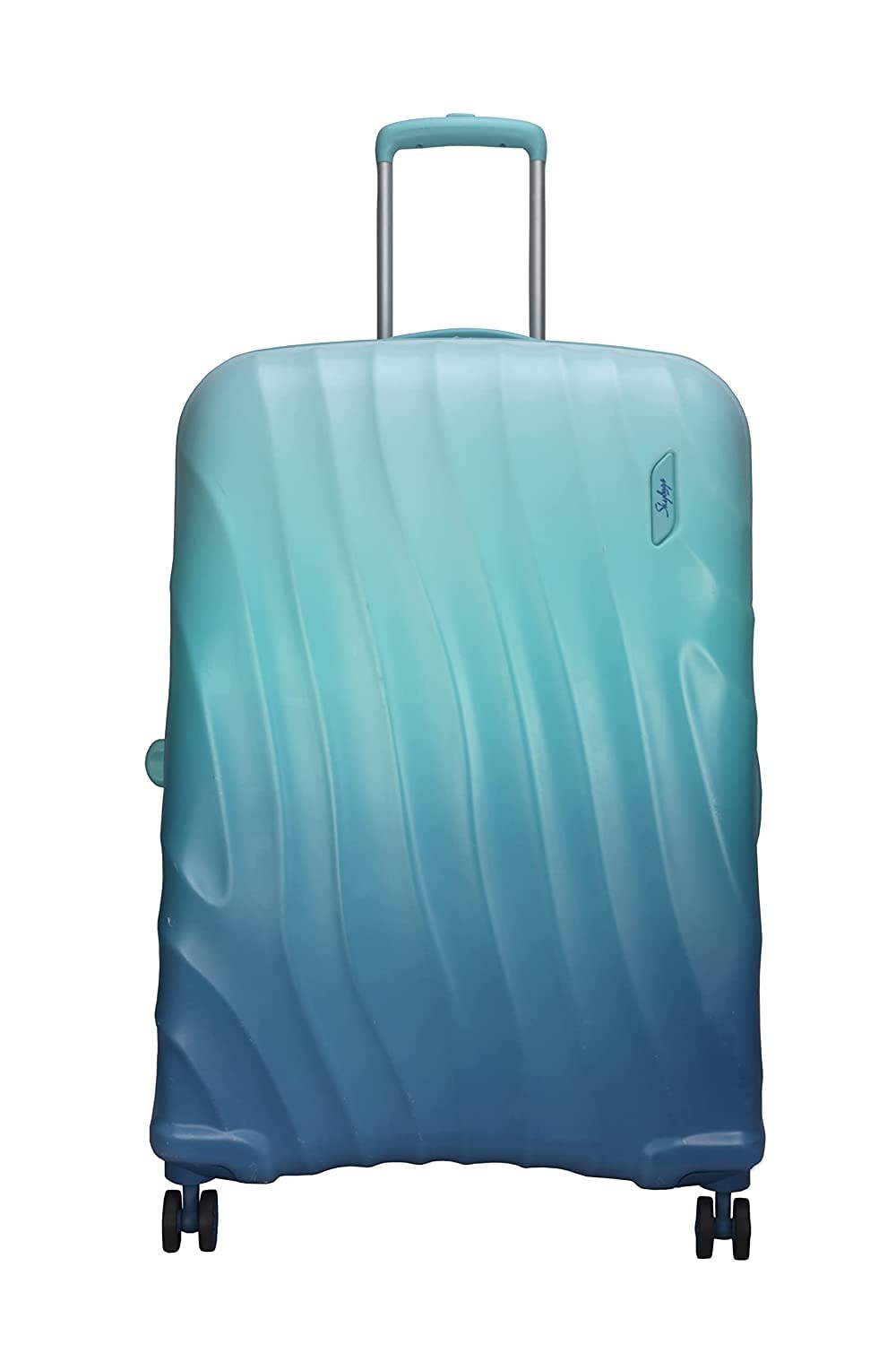 Skybags Openskies Medium Polycarbonate 8 Wheel Inline Suitcase Tsa Lock Hardshell Trolley (Blue), H-29 Centimeters