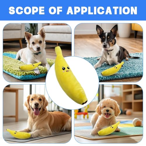 Bananen-Hundespielzeug-Quietscher, Bananen-Quietschspielzeug für Hunde,Plüsch-Welpen-Kauspielzeug | Hundebananen-Quietschspielzeug, sicheres Kauspielzeug für Hunde, interaktives Spielzeug für Welpen,