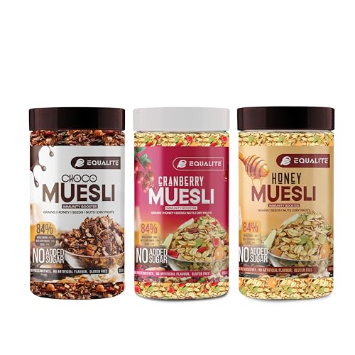 Image of Equalite Honey Choco CranberryMuesli I Dry fruits I Muesli I Fruit and Nuts I No added sugar I Granola I High protein muesli I Breakfast I Healthy food I Protein food I Gluten Free |No preservatives | High fiber| High Omega-3 | High Minerals & Vitamins |Weight loss food I Equalite foods | 1050g