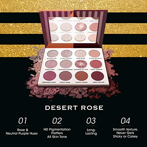 Ebin New York Desert Rose - Secret Of Pharaoh Eyeshadow Palette, Highly Pigmented And Blendable, Cruelty-Free, Long-Lasting Matte & Shimmer #TOP5