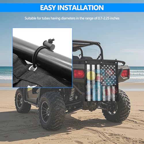 Image of Universal Trash Sack ATV UTV Mesh Trash Bag Large Storage Bag Teslin Compatible with Polaris RZR, CFMOTO, Can-Am, Teryx, Arctic Cat, Golf Cart, Pioneer, Boat(American Flag Print)