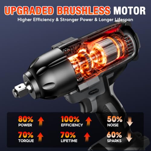 Image of SOARFLY 1 /2 inch Cordless Impact Wrench, 738 Ft-lbs (1000 N.m) Impact Gun