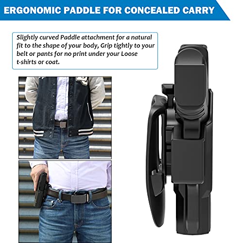 Paddle Holster For Sccy Cpx-1 Cpx-2, Right-Handed Holster For Cpx-1Rd Cpx-2Rd Gun, 60° Adjustable Level Ⅱ Retention Belt Pistol Holsters With Index Finger Release Button, Open Carry Holsters, Black #TOP4