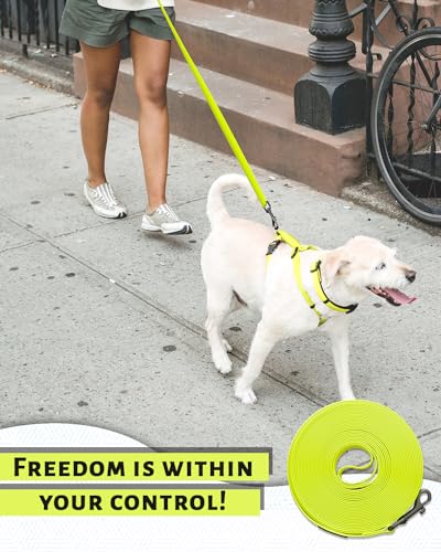 Wasserdicht Schleppleine für Hunde, 3m 5m 7m 10m 15m 20m 25m 30m Biothane Schleppleine mit Robusterem Karabiner, Wasserfest Hundeleine, Laufleine für Große bis Kleine Hunde, Reißfeste Trainingsleine